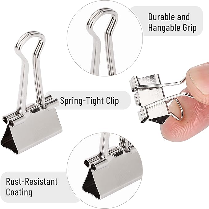 Mr. Pen Binder Clips - 50 Pack, 0.75 in Silver Mini Clips for Paper and Office Use
