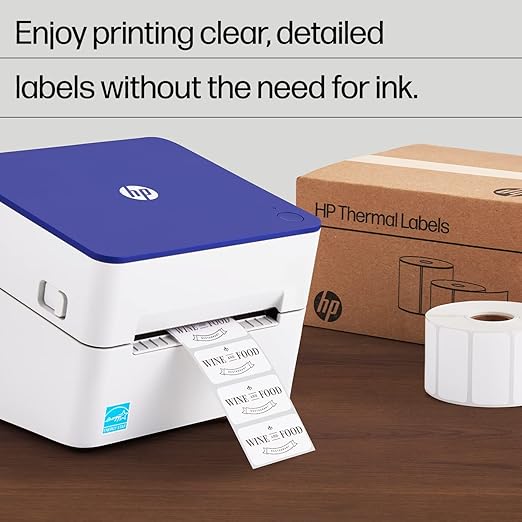 HP 2x1 Direct Thermal Shipping Labels, 2 Rolls, 1375 Sheets per Roll, Multipurpose White Labels for Personal or Business Use, Compatible with HP and Other Thermal Printers