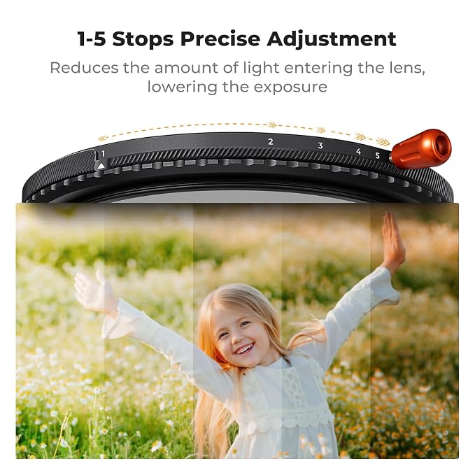 K&F CONCEPT 72mm Black Diffusion Mist Effect 1/4 & Variable ND2-32 & Circular - Image 5