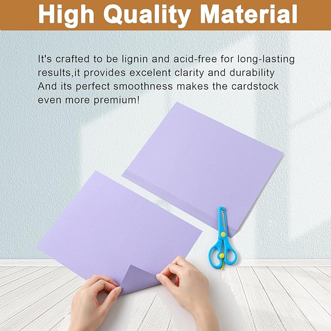 28 Sheets Light Purple Cardstock 8.5 x 11 Crafts Paper, 92lb Heavyweight Paper Card Stock for DIY Cards Making, Birthday Decorations, Greeting Cards, Invitations, Certificates