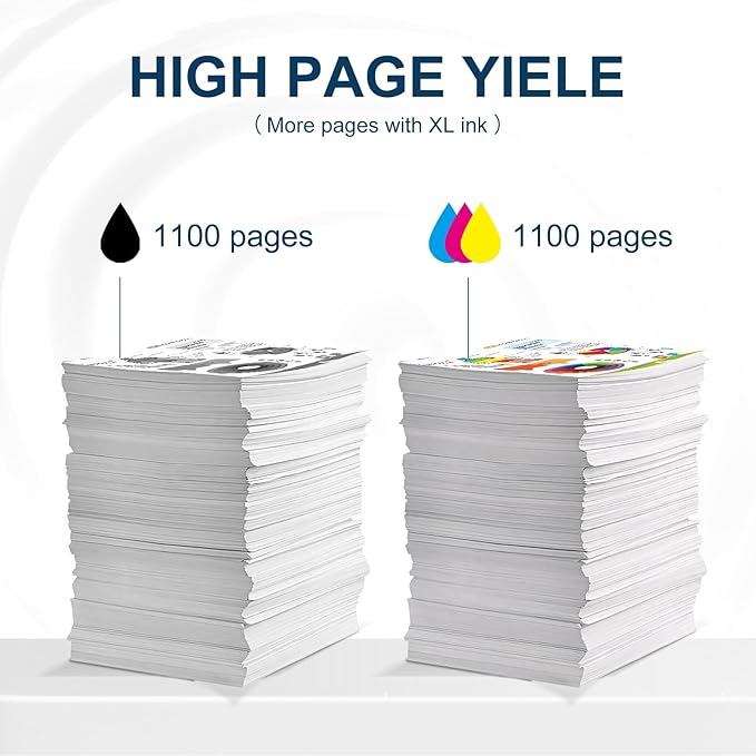 822XL Ink Cartridges Combo Pack Remanufactured Replacement for Epson 822XL Ink Cartridges 822XL Work for Epson WF-3820 WF-4820 WF-4830 WF-4833 WF-3823 WF-4834 Printer (4 Pack)