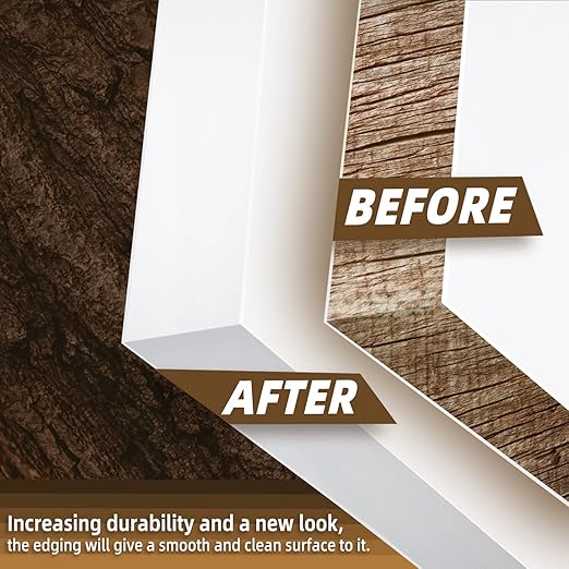 GSCIT Club White Melamine Edge Banding, 1/2 inch x 250ft Edge Banding with Hot Melt Adhesive Pre-glued Cabinet Edge Banding Flexible White Veneer Edging for Plywood