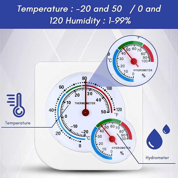 Kathfly 6 Pcs Indoor Thermometer and Humidity Gauge Indoor Mini Thermometer - Image 3