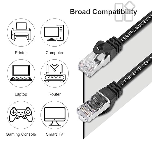 CAT 6 Shielded Ethernet Cable 25 FT, Indoor High-Speed 10Gbps Snagless Shielded - Image 4