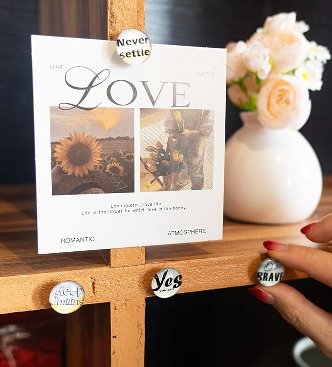 24Pcs Decorative Push Pins,Decorative Thumb Tacks for Bulletin Board, Cork Board Thumbtacks,Photos Wall Maps,Cute Thumbtack for Cubicle Decor,Classroom,Home and Office Decor(Motivational-Yes)