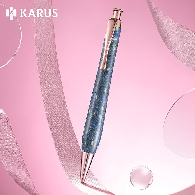 KARUS Gift Pen Set, Sustainable Refillable Ballpoint Pens with Black Ink, Stylish, Smooth Writing Pens for Women, Men, Office, Journaling, School, Thoughtful Gifting