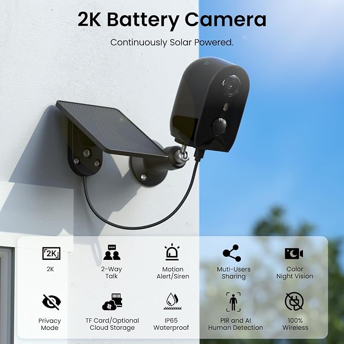 AOQEE Security Cameras Wireless Outdoor-2.4Ghz WiFi Cameras - Image 2