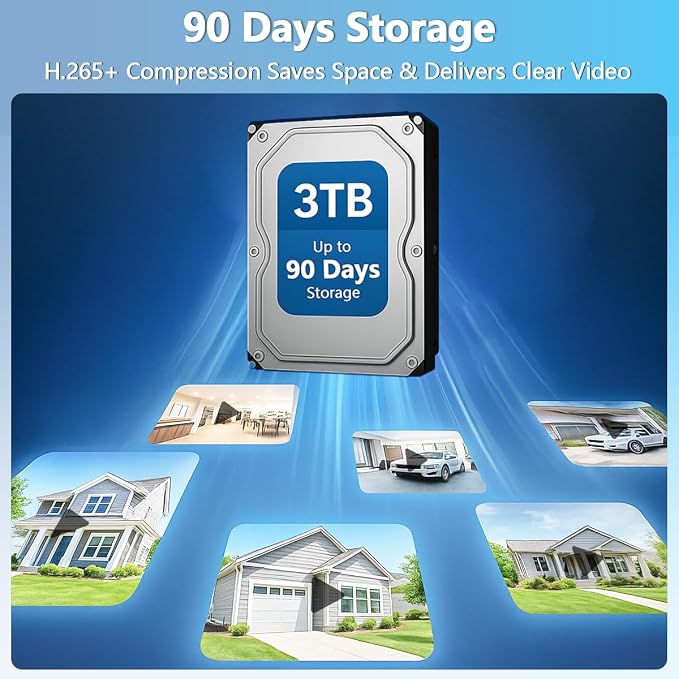 【90 Days Storage】 Outdoor Wireless Security Camera System, Wireless Cameras - Image 3