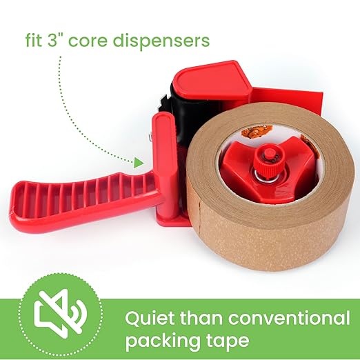 Eco-Friendly Kraft Paper Tape, Biodegradable Heavy Duty Packing Tape 2Inch x 55Yard, Recyclable Packaging Tape Self Adhesive Box Tape for Shipping, Sealing, Moving & Masking, 48Rolls