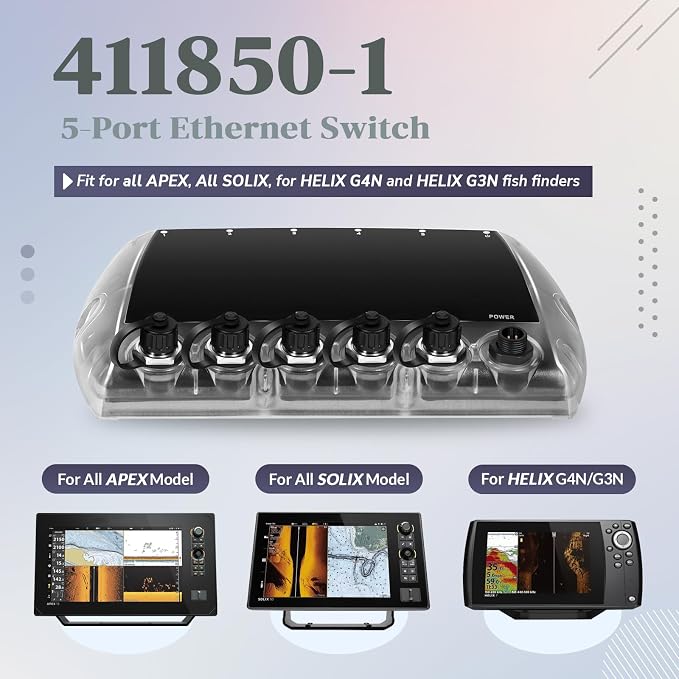 5 Port Ethernet Switch Replace for Humminbird 411850-1 AS ETH 5PGL, Marine - Image 2