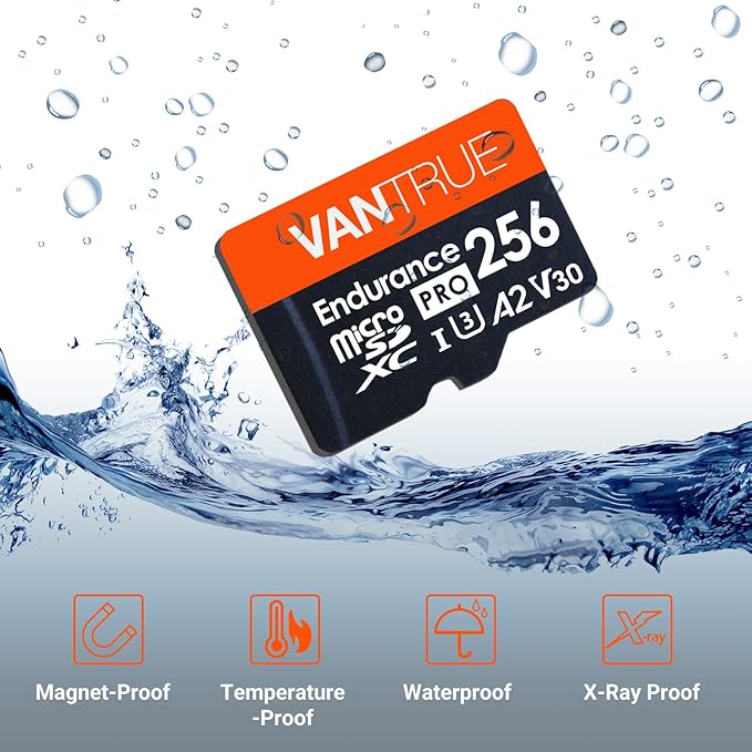 Vantrue 256GB microSDXC UHS-I U3 4K UHD Video High Speed Transfer Monitoring SD - Image 5