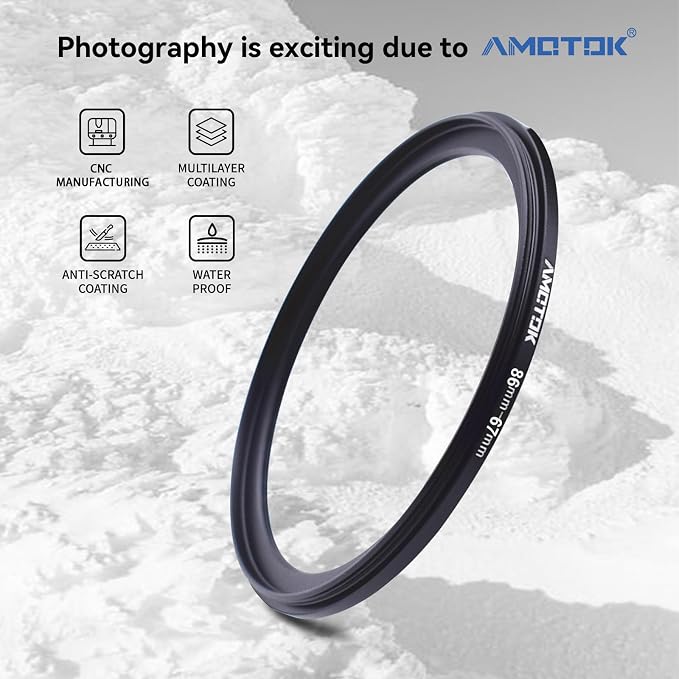 86mm Lens to 67mm Camera Lens Adapter, 86mm-67mm Filter Step-Down Ring - Image 2