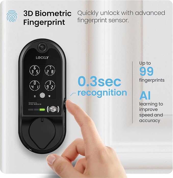 Lockly Vision Smart Lock with HD Video Doorbell, Fingerprint Door Lock - Image 6