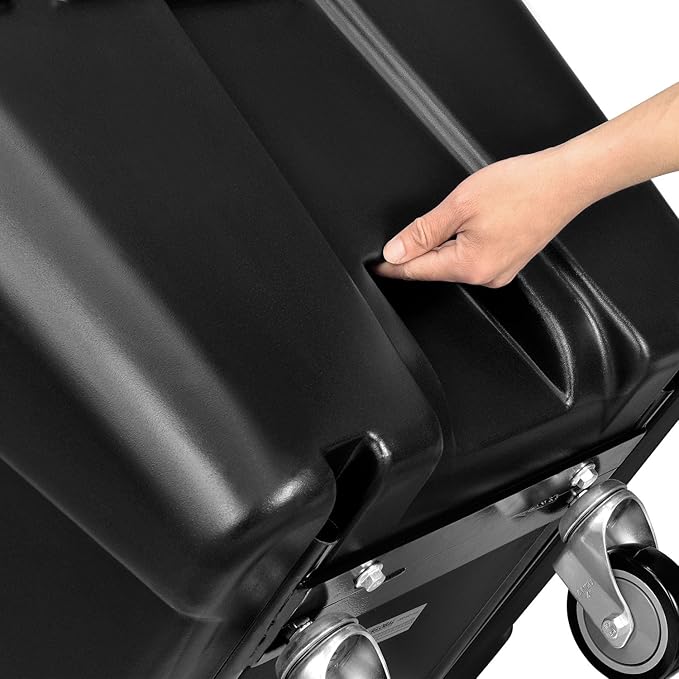 Global Industrial Standard Duty Plastic Tilt Truck 1/2 Cubic Yard Capacity 850 Lb. Capacity, Black, Cart for Construction Commercial Industrial Transportation