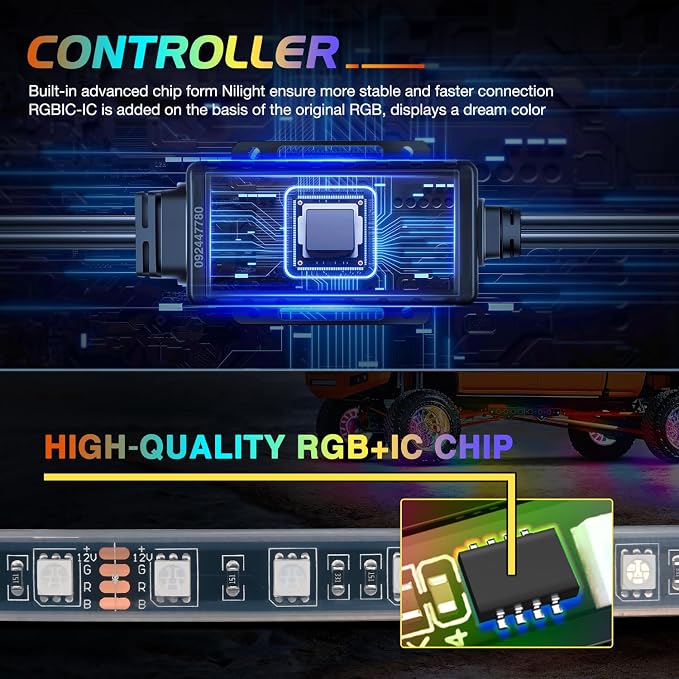 Nilight 4PCS 17.5inch Wheel Ring Lights Deram Color - Image 2