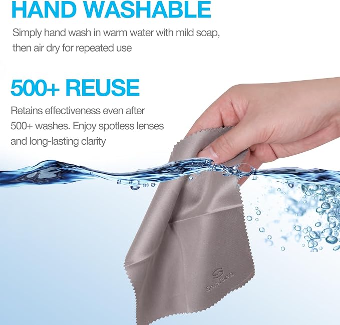 SmoTecQ 12 Pack Microfiber Lens Cleaning Cloths – Ultra-Soft, Scratch-Free - Image 4