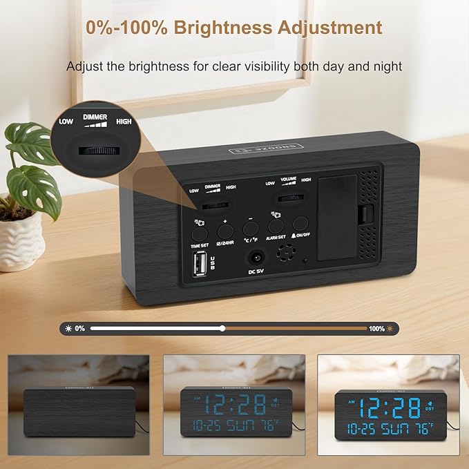 DreamSky Wooden Digital Alarm Clocks - Image 6