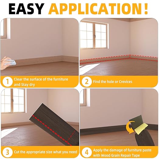 GSCIT Club Red Walnut Wallpaper, 15.7 inch X 15ft Self Adhesive Wood Grain Repair Tape Patch for Tables, Chairs, Baseboards, Doors, Windows, Floors, Handicraft DIY.