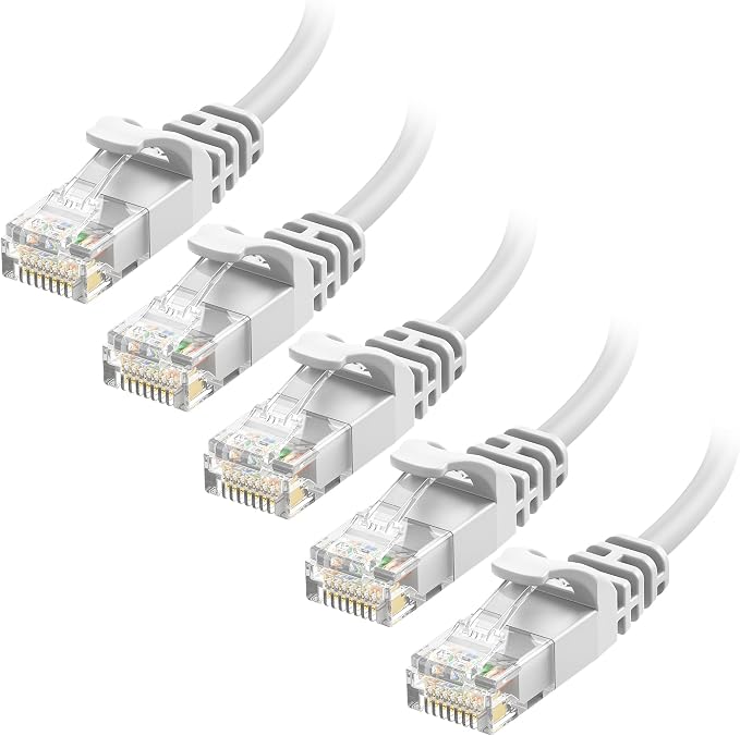 Cable Matters 10Gbps 5-Pack Snagless Cat 6 Ethernet Cable - 7ft by CableMatters