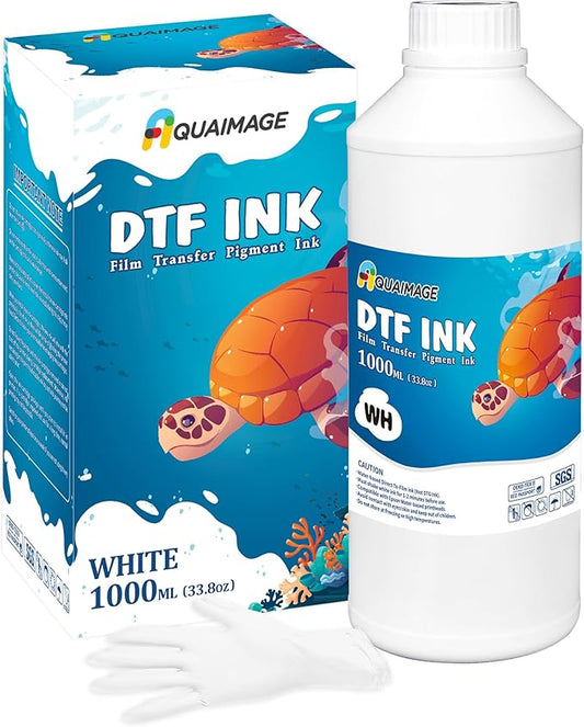 Premium DTF White Ink-DTF Transfer Ink for PET Film Refill Ink for ET-8550, XP-15000, XP600, I3200, L1800, Premium DTF White Ink Direct to Film Heat Transfer Printing(1000ml 33.8oz)