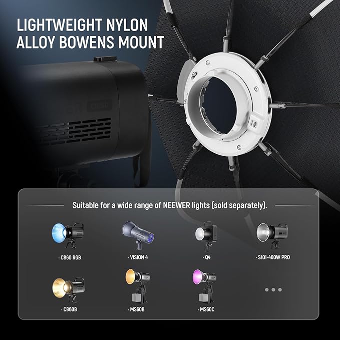NEEWER 35.4'' Octagonal Softbox, Quick Release Parabolic Soft Box - Image 7
