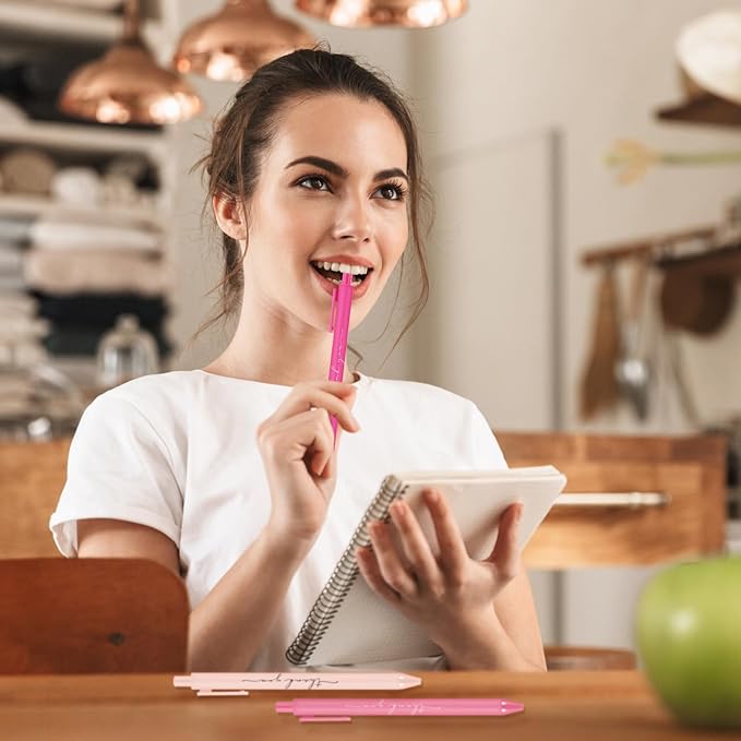 30pcs Thank You Pens Bulk Cute Multicolor Ballpoint Pen for Men Women Server Accessories Employee Holiday Appreciation Gifts for Teacher Office Back to School Party Favor (Pink)