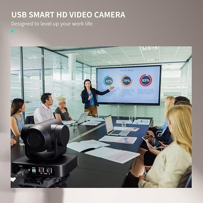 FEELWORLD USB10X USB PTZ Video Conference Camera with 10X Optical Zoom 1080P for Live Streaming Church Business Education Medical Conference Room Camera System