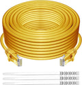 Adoreen Cat 6 Ethernet Cable 60 Ft-Yellow, Outdoor & Indoor Snagless Long Round by Adoreen