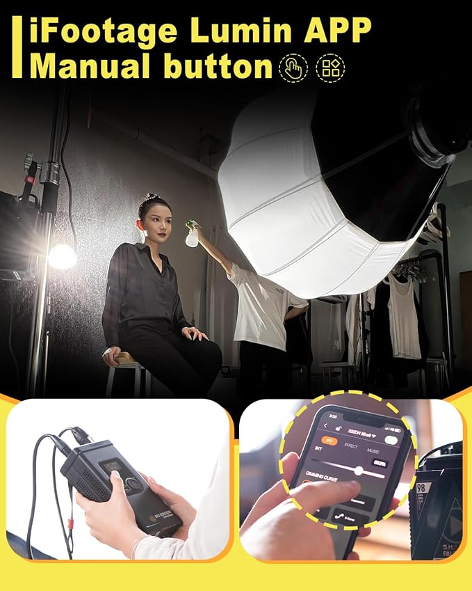IFOOTAGE 220DN Video Light, 220W COB LED Light, Continuous Lighting - Image 6