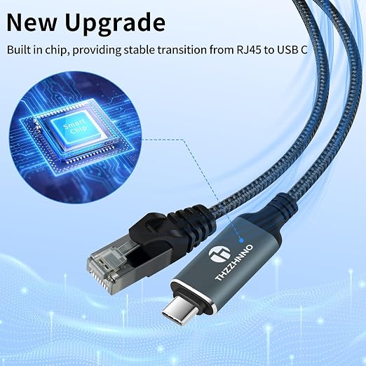 USB C to Ethernet Cable 15FT, Type C to RJ45 Gigabit LAN Network Cord, Directly - Image 3