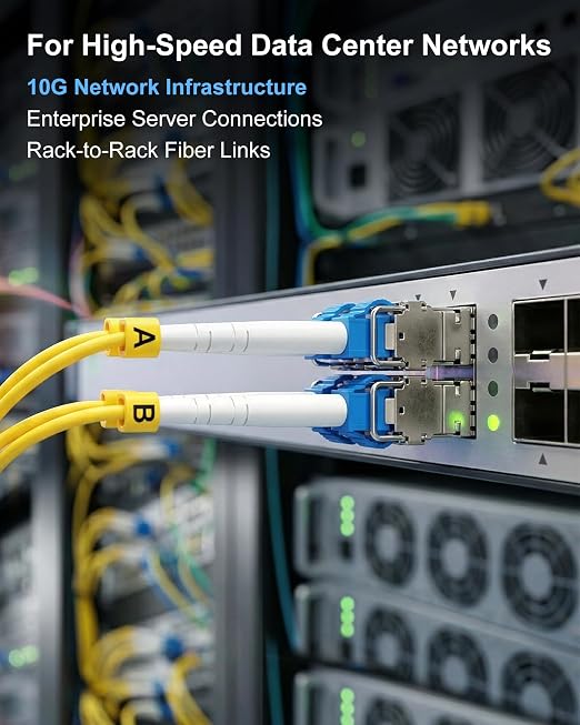 1FT LC to LC Single Mode Fiber Patch Cable, 5 Pack OS2 LC to LC Fiber Patch - Image 2