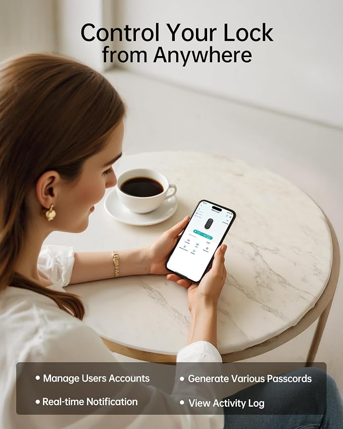 WiFi Smart Lock for Front Door – Firstriver Keyless Entry Electronic Deadbolt - Image 3