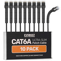 Everest Ultra Slim Cat6a Ethernet Patch Cables 1ft Black by EverestMediaSolutions