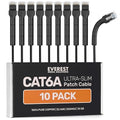 Everest Ultra Slim Cat6a Ethernet Patch Cables 6ft Black by EverestMediaSolutions