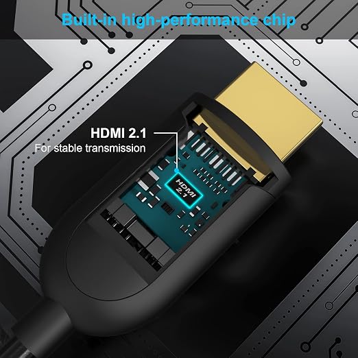 10K 8K HDMI 2.1 Cable Fiber Optic 10ft, 48Gbps Ultra High Speed HDMI Cable - Image 2