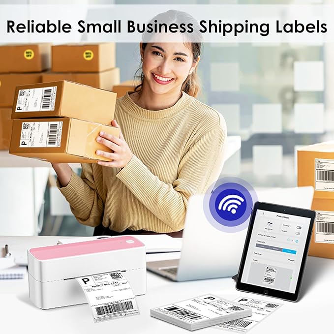 4x6 Thermal Shipping Label, Shipping Address Labels (2 Rolls of 500 4x6 Roll Labels) - Compatible with Nelko, JADENS, beeprt, ASprink, Rollo, Zebra, Omezizy and Other Thermal Printers