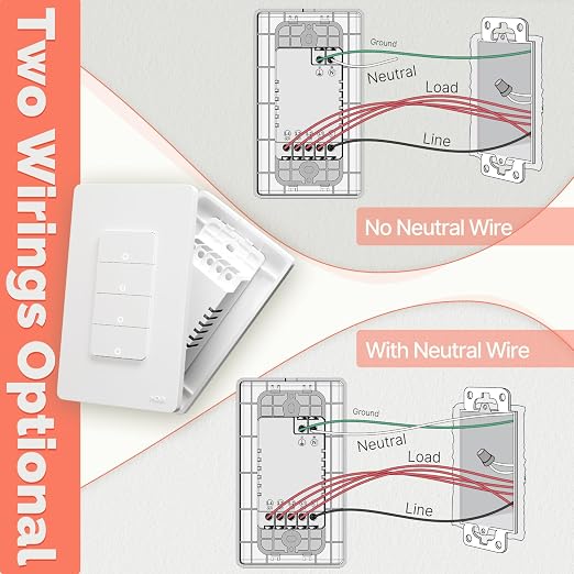 MOES 2nd Generation Zigbee Smart Switches 3 Gang, No Netural Wire, Require MOES - Image 4
