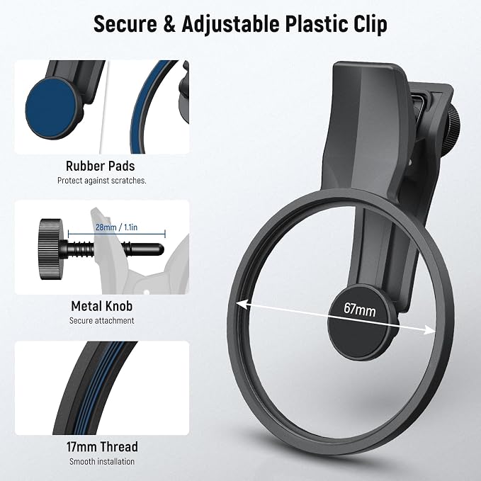 NEEWER 67mm Clip On CPL Filter for Phone, Circular Polarizing Polarizer Camera - Image 5
