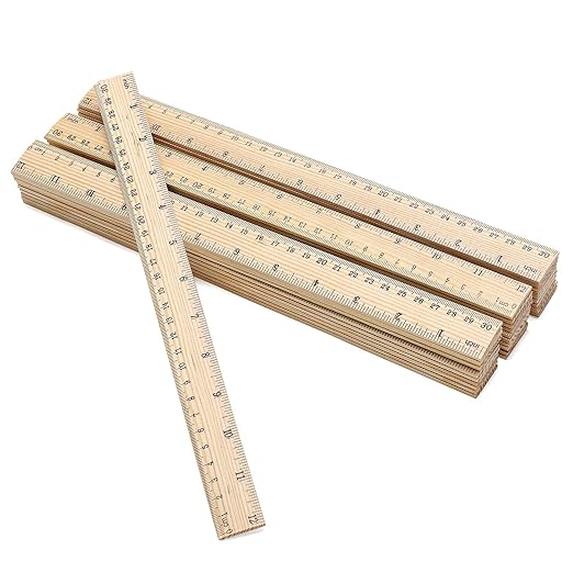 60 Pack Wooden Ruler 12 Inch Rulers Bulk Wood Measuring Ruler Office Ruler 2 Scale