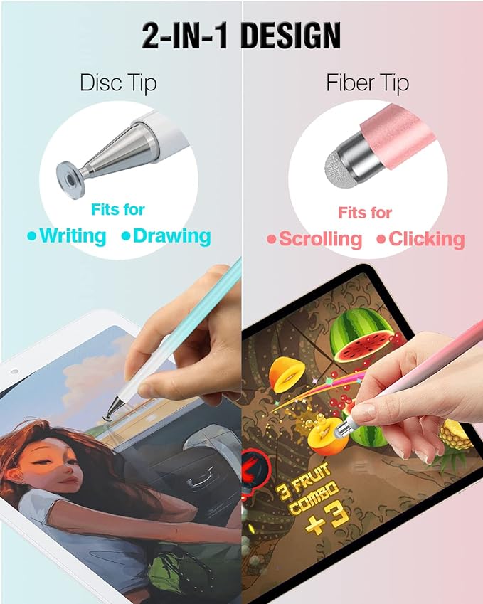 Stylus Pen for Touchscreen, 2 in 1 Stylists Pens Compatible - Image 3