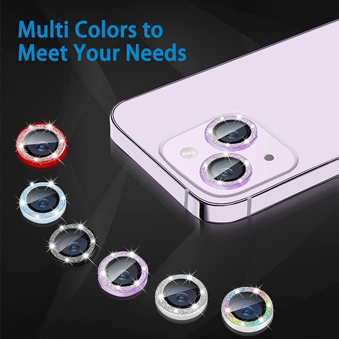for iPhone 15 & iPhone 15 Plus Camera Lens Protector, Bling Glitter Diamond - Image 7