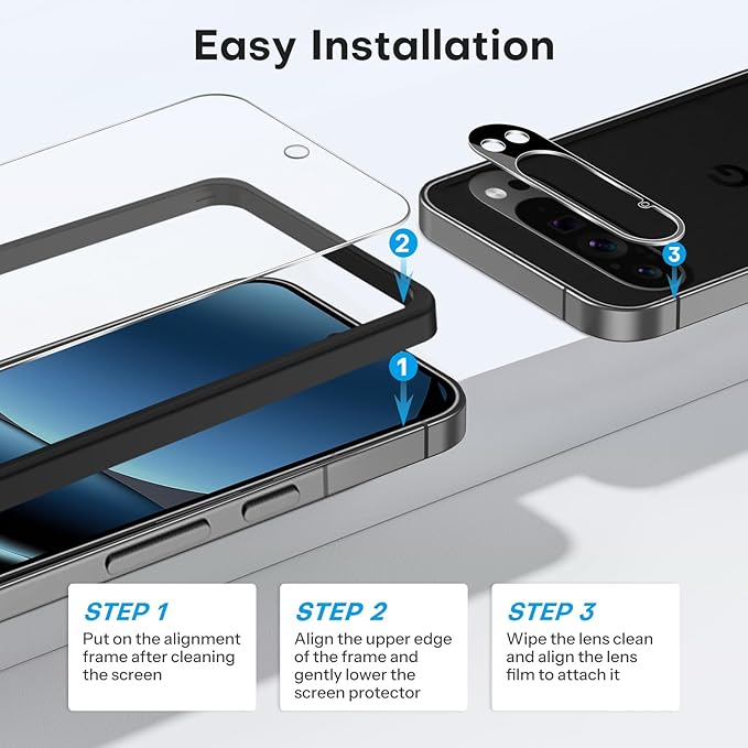 OMOTON 3+2 Pack for Google Pixel 10 Pro XL Screen Protector 6.8 Inch 2025 - Image 5
