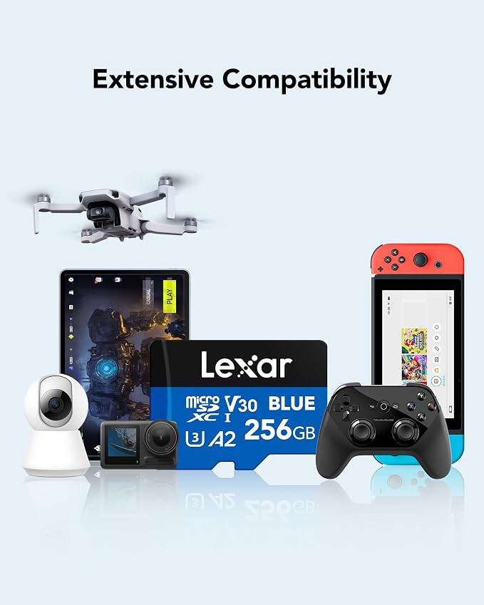 Lexar 256GB Blue Micro SD Card Up to 160MB/s, microSDXC UHS-I Memory Card - Image 7