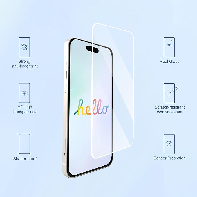 Ailun 3 Pack Screen Protector for iPhone 17 + 3 Pack Camera Lens Protector - Image 2