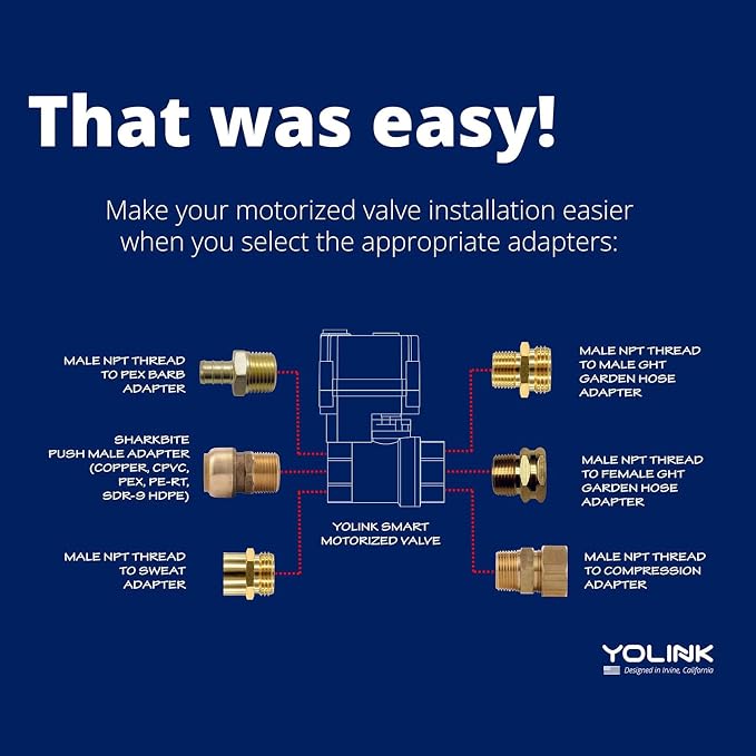 YoLink Wireless Smart Valve Control Kit, 3/4" Brass Motorized Valve, Wireless - Image 8