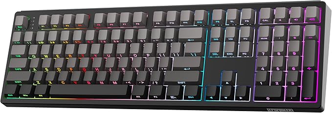 EPOMAKER TH108 Full Size Mechanical Keyboard, Wireless Gaming Keyboard with 8000mAh Battery, Creamy Gasket, 108 Keys, Hot Swap, Custom Driver, RGB Backlight (Black, Sea Salt Silent)