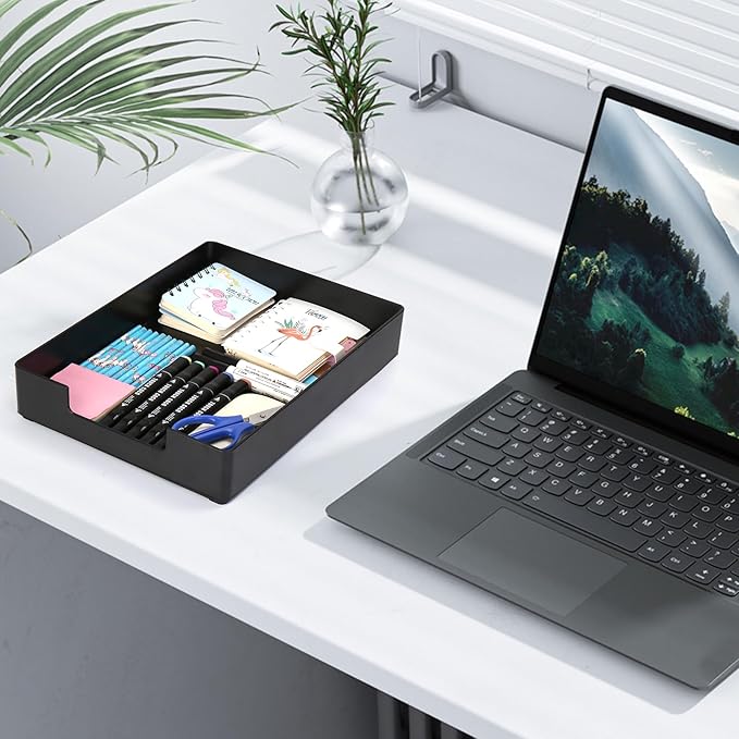 Letter-Size Tray, Desk Drawer Organizer, A4 Plastic Paper Tray, Multi-use Large Storage Basket for Office Home Supplies,13 x 9.6 inch