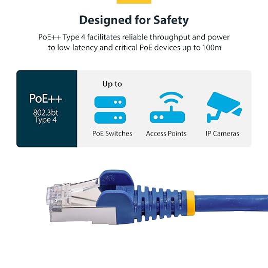 StarTech.com 6in Blue CAT8 Ethernet Cable, Snagless RJ45, 100W PoE++, 26AWG - Image 5