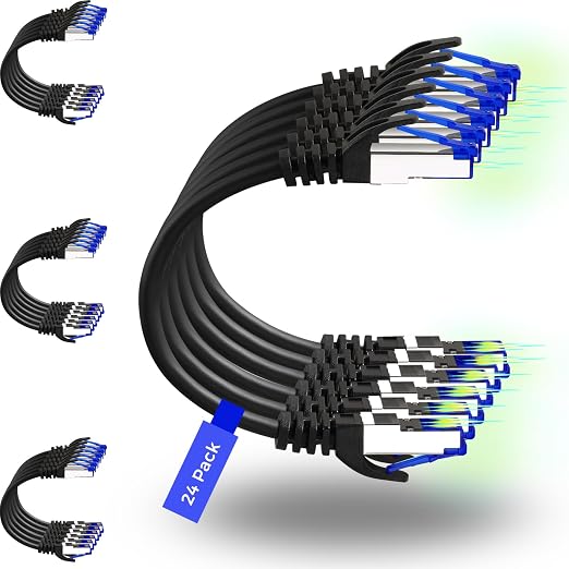 Rapink Patch Cables Cat8 3ft 24 Pack Slim, Cat8 Ethernet Patch Cable 40G Support by Rapink
