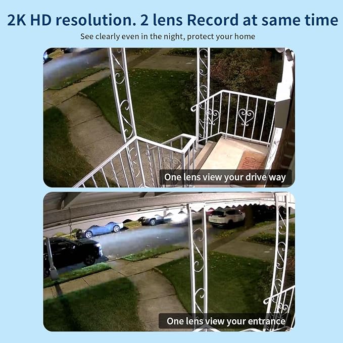 LETSCEE Dual Lens WiFi Security Camera Outdoor, 5G/2.4G PTZ Outdoor Auto - Image 4